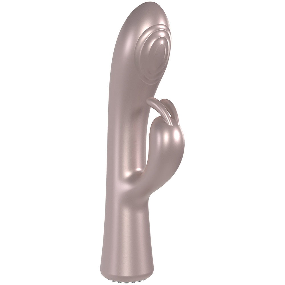 Pink Loveline La Perla I rabbit vibrator by Shots Toys with diamond-style control interface