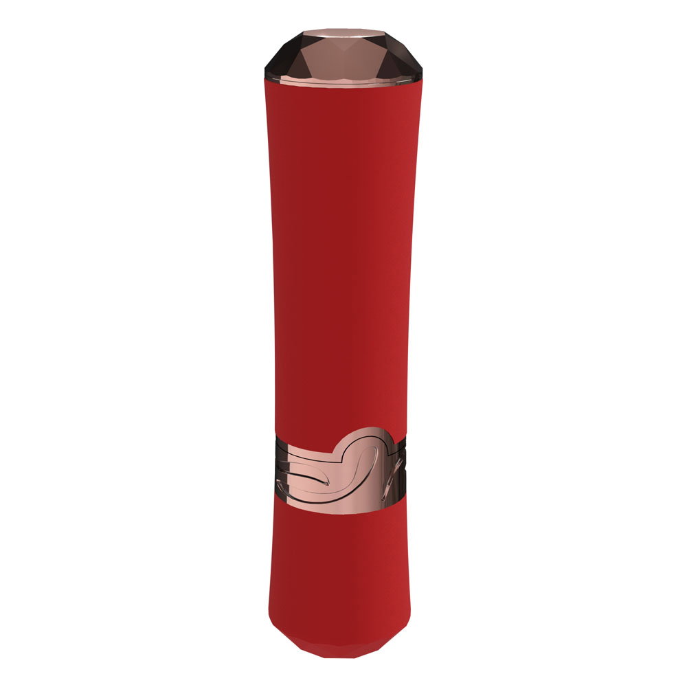 Red Loveline Dahlia lipstick-shaped vibrator with silicone body