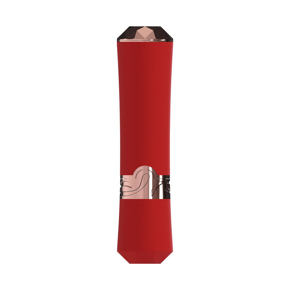 Red Loveline Dahlia lipstick-shaped vibrator with silicone body