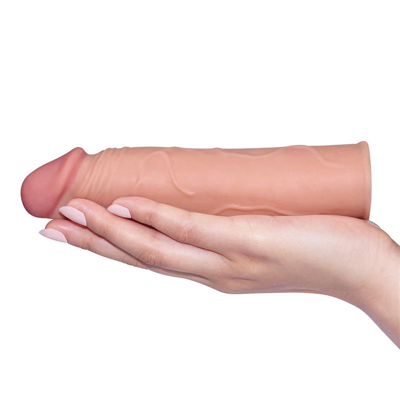 Lovetoy Pleasure X-Tender 1 inch extension sleeve in flesh colour