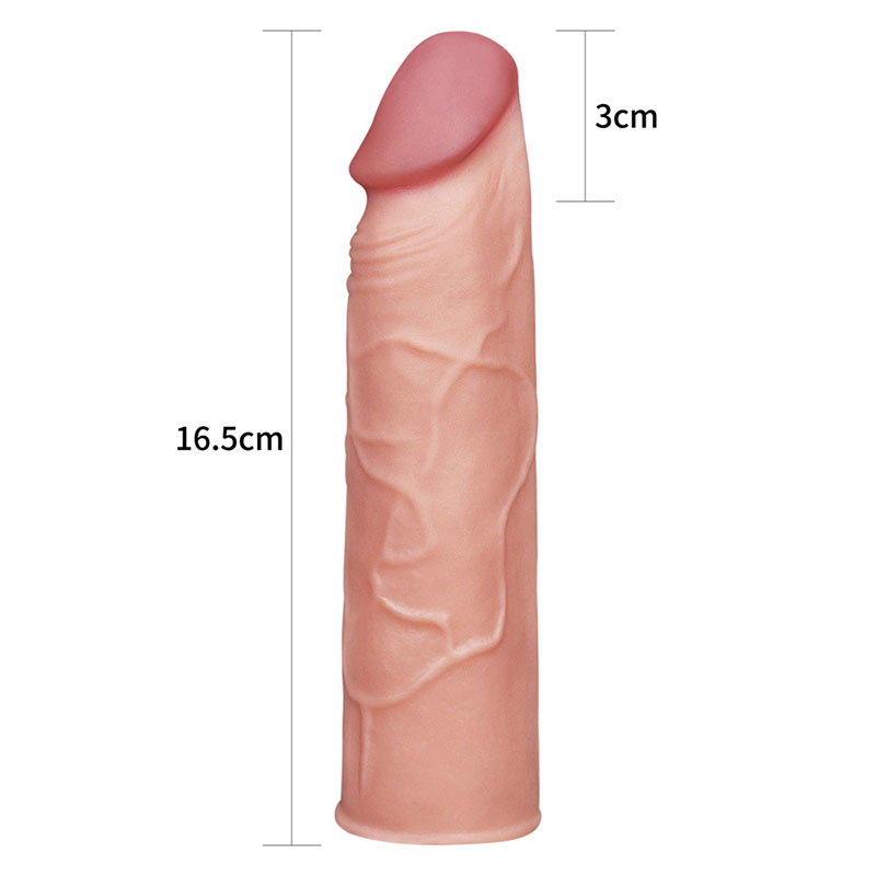 Lovetoy Pleasure X-Tender 1 inch extension sleeve in flesh colour