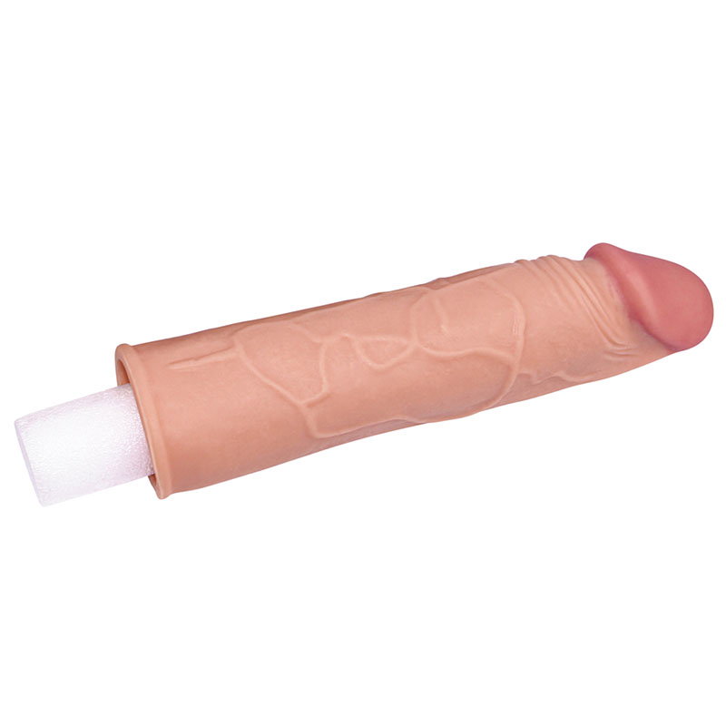 Lovetoy Pleasure X-Tender 1 inch extension sleeve in flesh colour