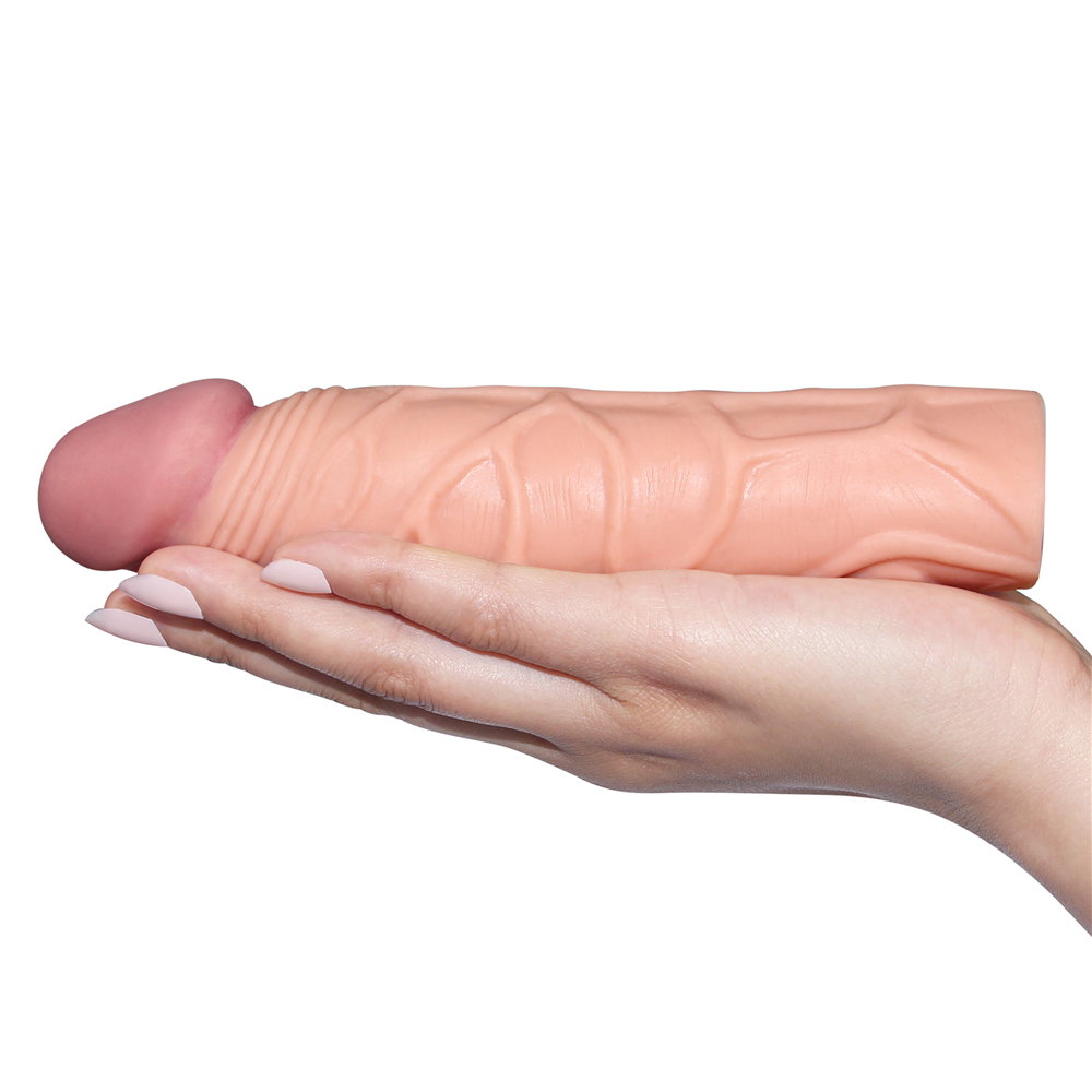 Lovetoy Pleasure X-Tender 1 inch penis extension sleeve in flesh colour