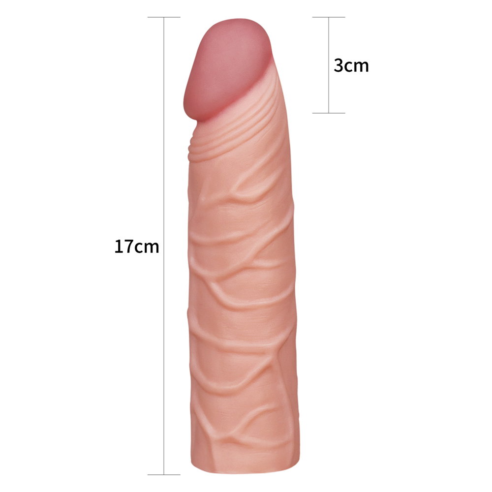 Lovetoy Pleasure X-Tender 1 inch penis extension sleeve in flesh colour