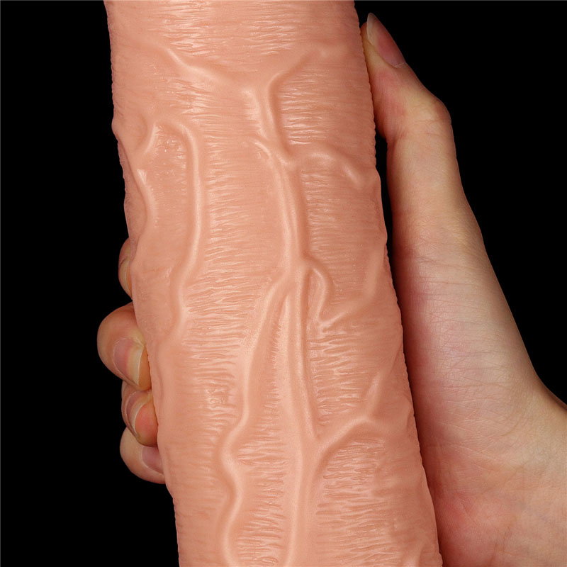 Lovetoy flesh-toned king sized 11-inch realistic dildo with suction cup base