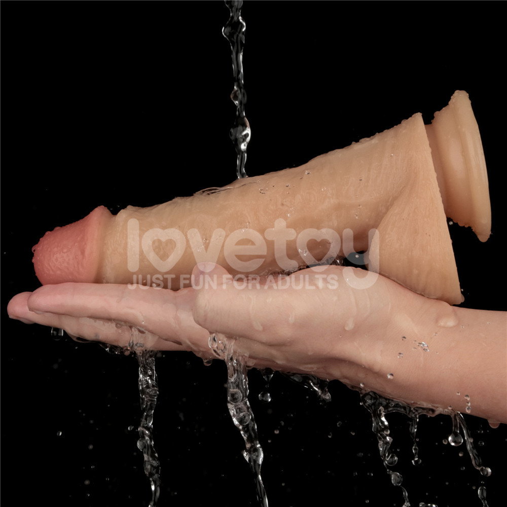 Lovetoy Power Basics 8'' vibrating dong in flesh tone with suction base