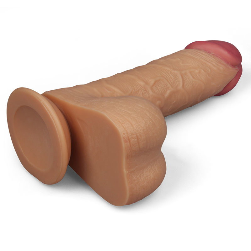 Lovetoy King Sized 9-inch Realistic Dildo in flesh tone with suction cup base