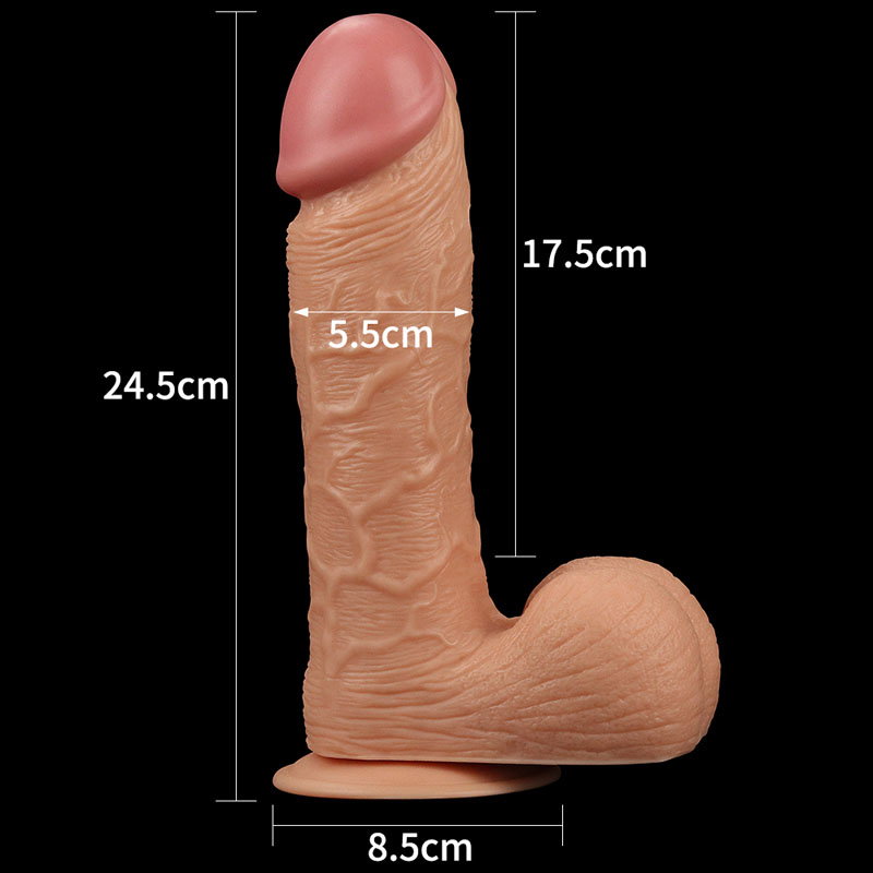 Lovetoy King Sized 9-inch Realistic Dildo in flesh tone with suction cup base