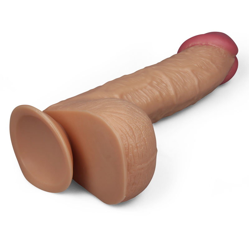 Lovetoy king sized 10.5 inch realistic dildo in flesh tone with suction cup base
