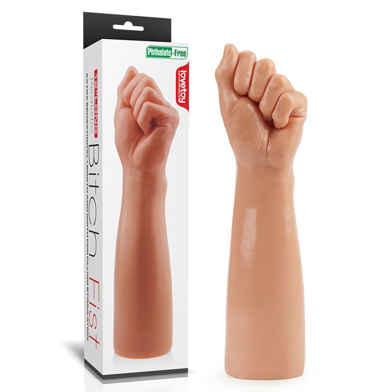 Lovetoy King Sized 12'' Bitch Fist hand-shaped dildo in flesh tone