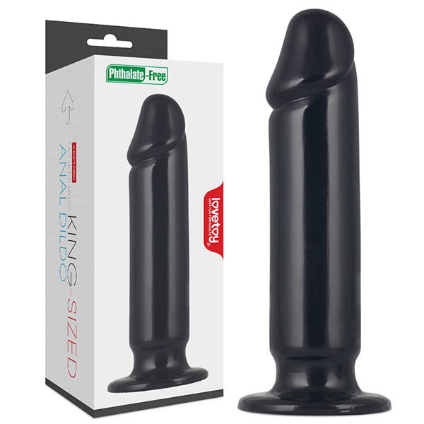 Lovetoy King-Sized 9.25 inch black PVC anal dildo with wide stable base