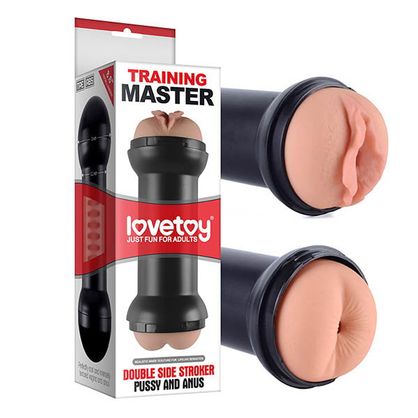 Lovetoy Training Master double-sided TPE masturbator with two textured entry ends