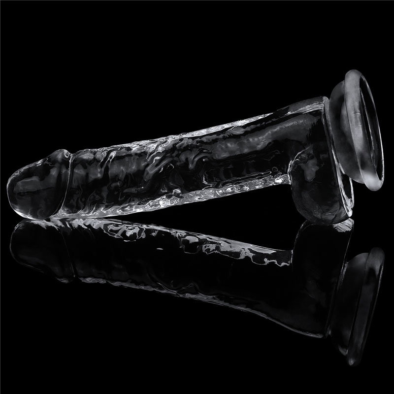 Lovetoy Flawless Clear Dildo 7.5'' with suction cup base and realistic curved shape