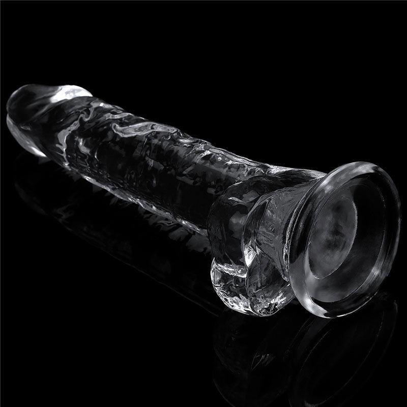 Lovetoy Flawless Clear Dildo 7.5'' with suction cup base and realistic curved shape