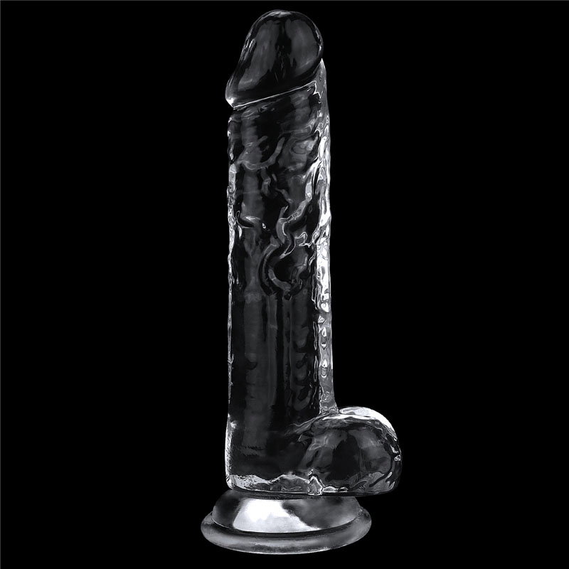 Lovetoy Flawless Clear Dildo 7.5'' with suction cup base and realistic curved shape