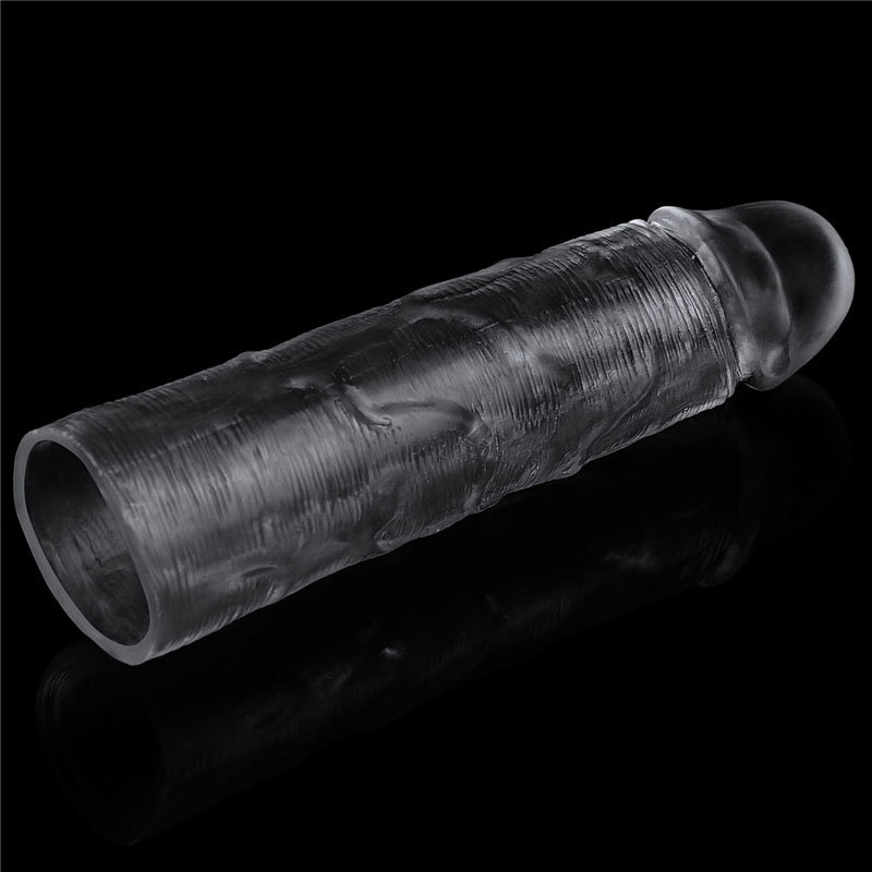 Lovetoy Flawless Clear Penis Sleeve, a clear textured TPE extension sleeve