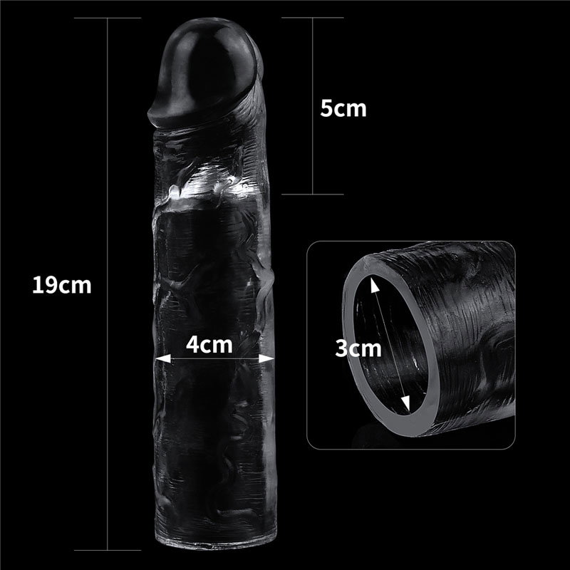 Lovetoy Flawless Clear Penis Sleeve, a transparent textured wearable sleeve