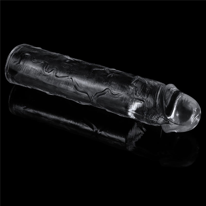 Lovetoy Flawless Clear Penis Sleeve, a transparent textured wearable sleeve