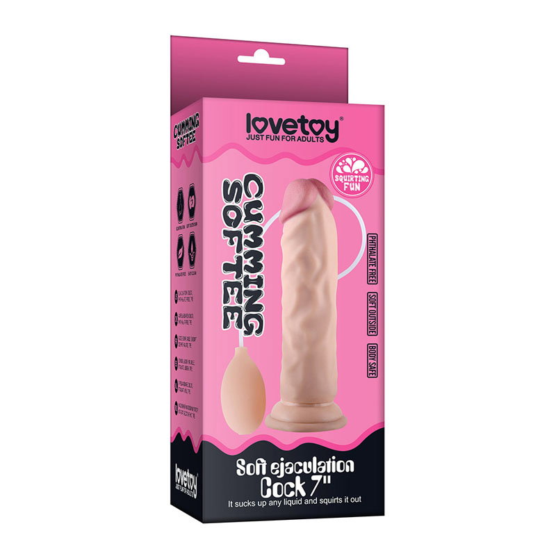 Lovetoy Cumming Softee 8.5 inch soft realistic TPE dildo with suction cup base