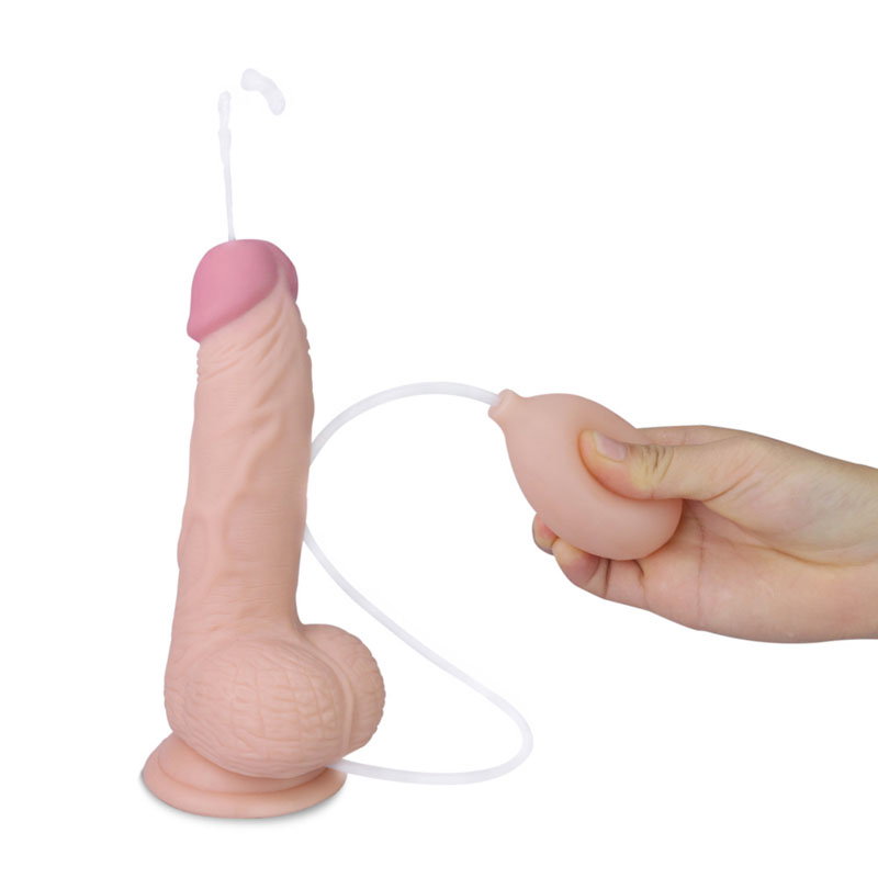 Lovetoy Cumming Softee 8 inch soft TPE realistic dildo with balls and suction cup base