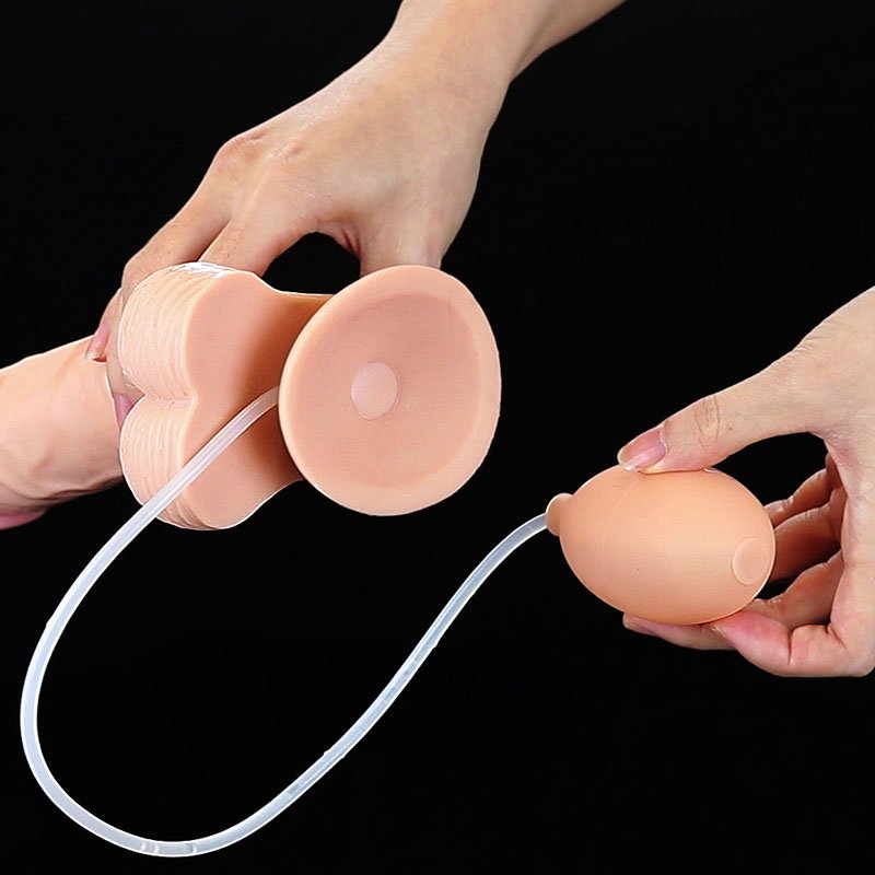 Lovetoy Cumming Softee soft TPE ejaculating dildo, 9 inch, with balls and suction cup base