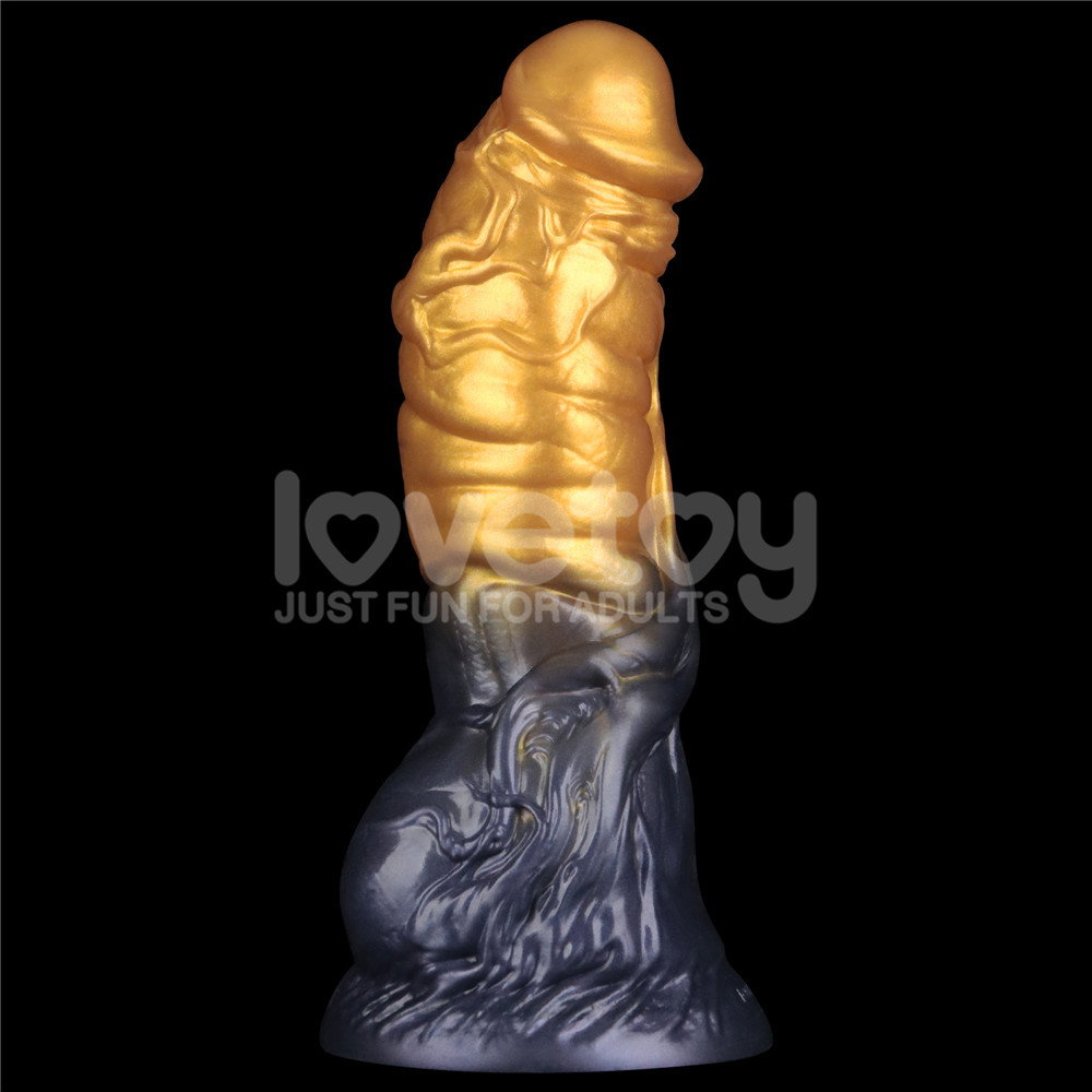 Lovetoy AeroSX dual-density inflatable silicone dildo with suction base and removable inflation bulb