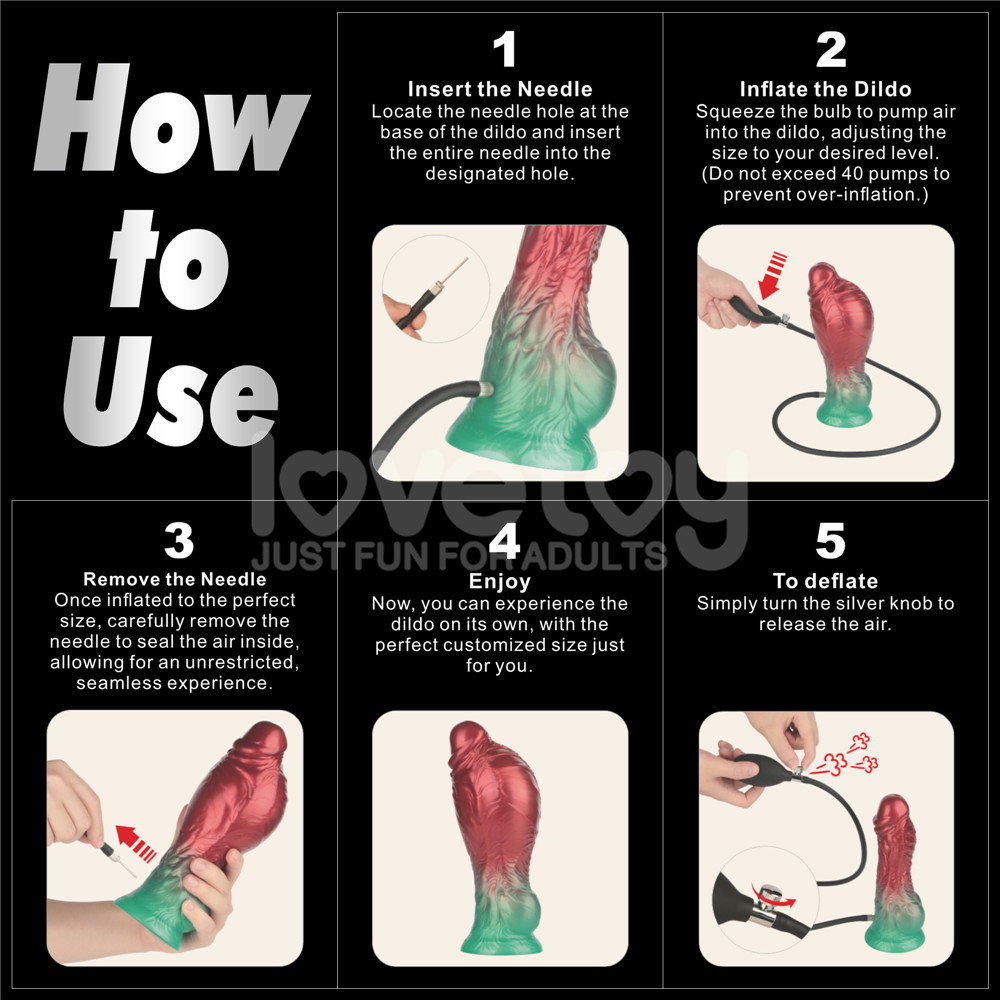 Lovetoy AeroSX 8 inch dual density inflatable fantasy dildo with suction base