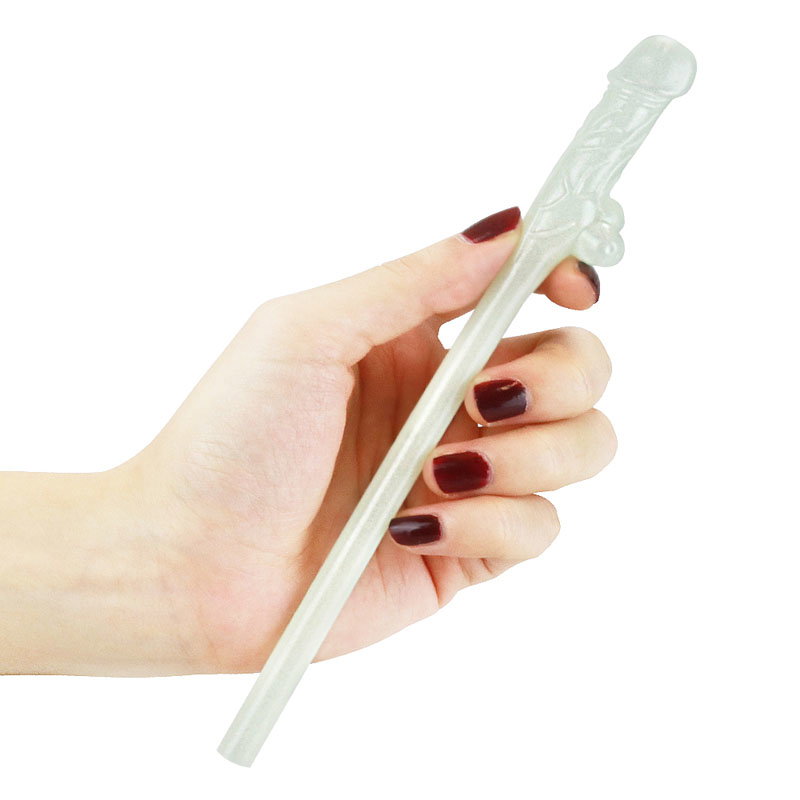 Pack of 9 Lovetoy glow-in-the-dark novelty willy-shaped drinking straws for parties