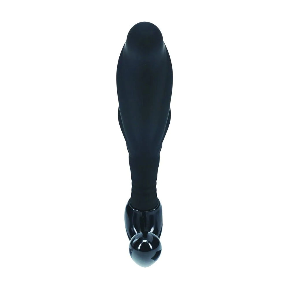 Shots Toys LEVELZ Rippled prostate massager, medium size, curved silicone design with flared base