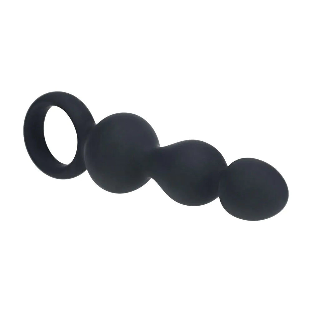 LEVELZ silicone beaded anal probe with loop handle by Shots Toys