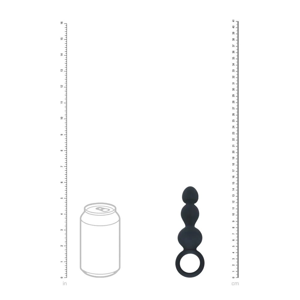 LEVELZ silicone beaded anal probe with loop handle by Shots Toys