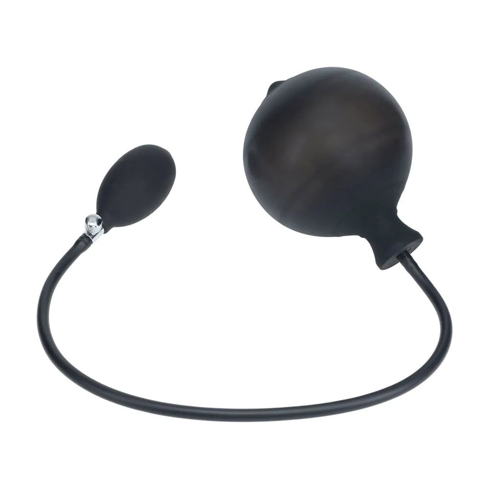 Shots Toys LEVELZ ribbed inflatable anal plug with flared base
