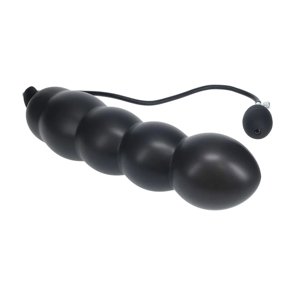 Shots Toys LEVELZ beaded inflatable anal plug in silicone with a flared base