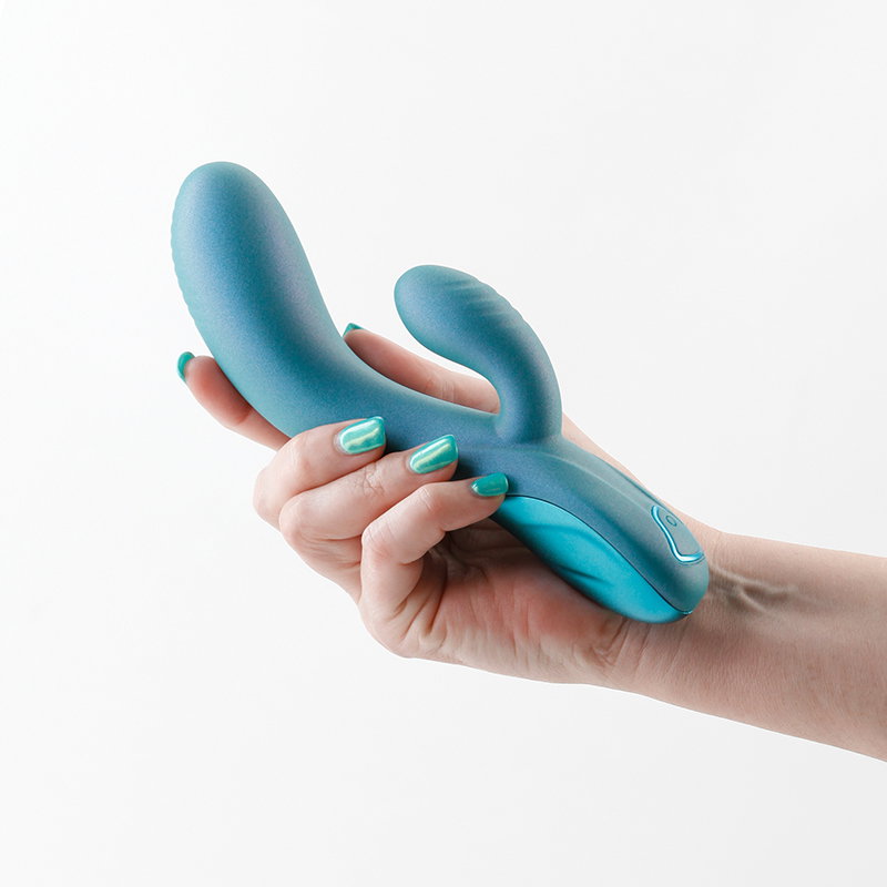 Royals Regent rechargeable vibrator in metallic green silicone finish by NS Novelties