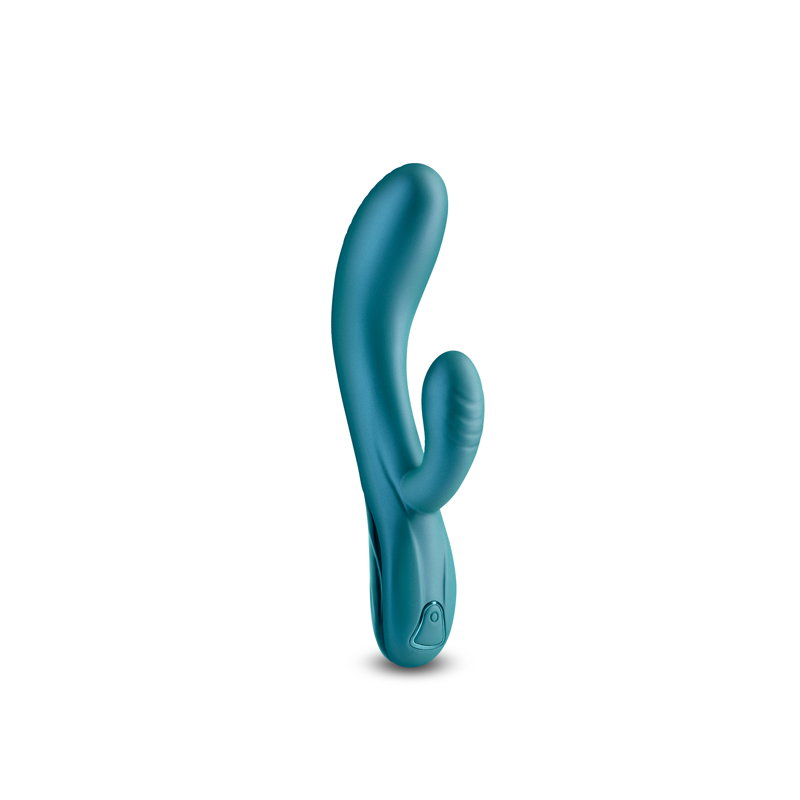 Royals Regent rechargeable vibrator in metallic green silicone finish by NS Novelties