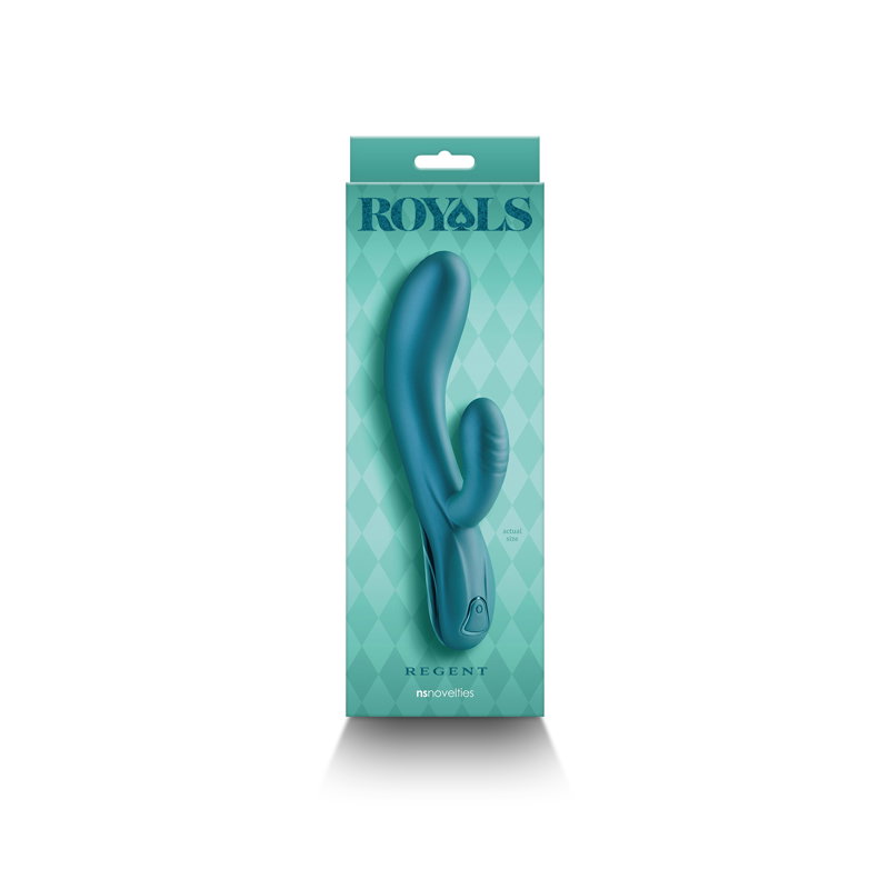 Royals Regent rechargeable vibrator in metallic green silicone finish by NS Novelties
