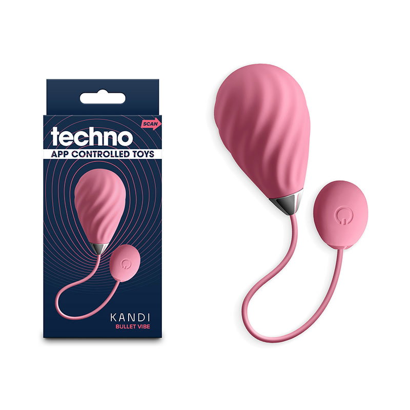 Techno Kandi App Control Insertable Vibrator in pink silicone by NS Novelties