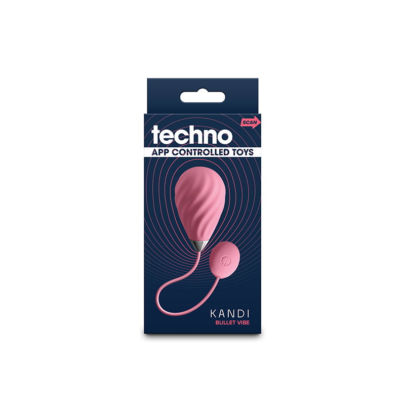 Techno Kandi App Control Insertable Vibrator in pink silicone by NS Novelties