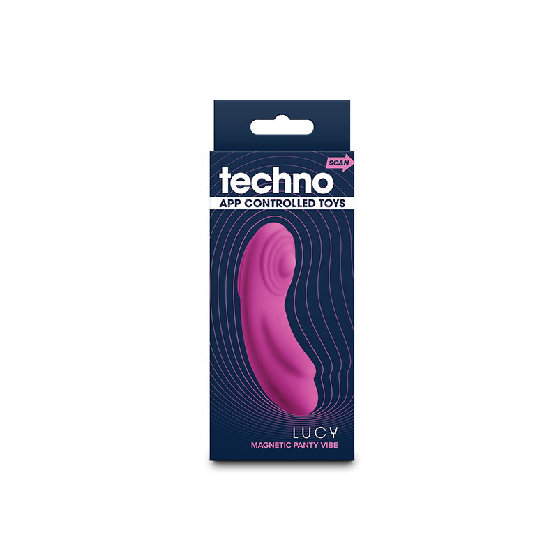 Techno Lucy magenta app-controlled panty vibrator, compact silicone wearable stimulator