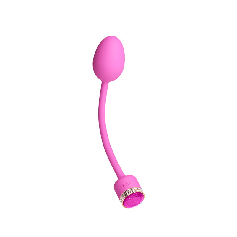 Pink Pretty in Pink Sugar vibrating egg with retrieval cord and jewel accent by NS Novelties