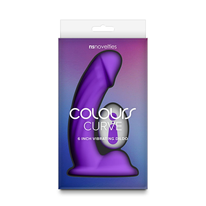 Purple Colours Curve 6-inch curved silicone vibrating dong with wireless remote control
