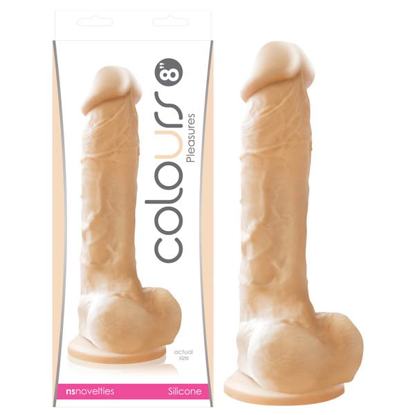 Colours Pleasures 8 inch flesh-tone silicone dong with suction cup base