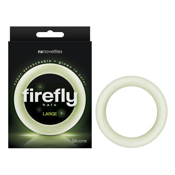 Firefly Halo large clear glow-in-the-dark silicone cock ring by NS Novelties