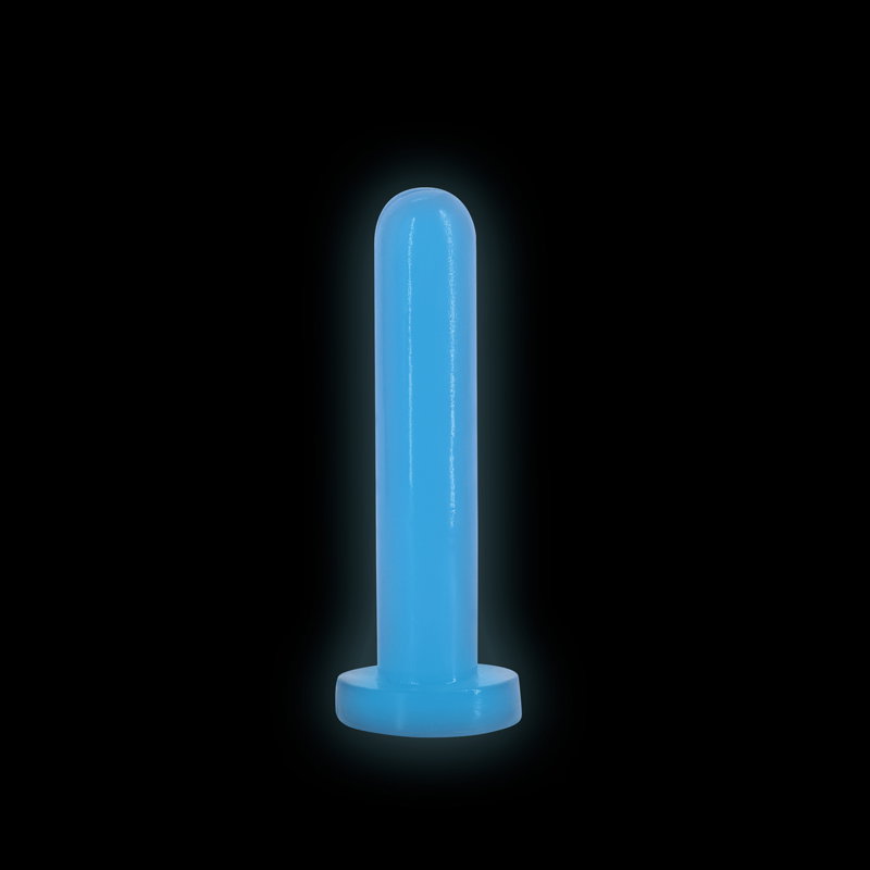 Firefly Thrill small blue glow-in-the-dark TPE dildo with suction cup base