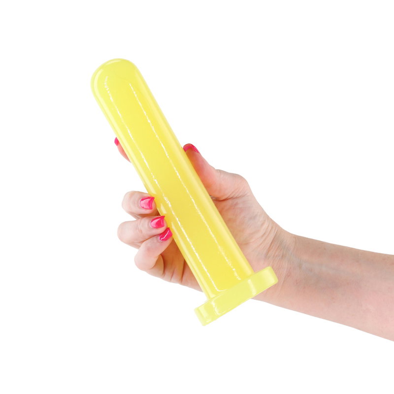 Firefly Thrill yellow glow-in-the-dark large TPE dildo with suction cup base