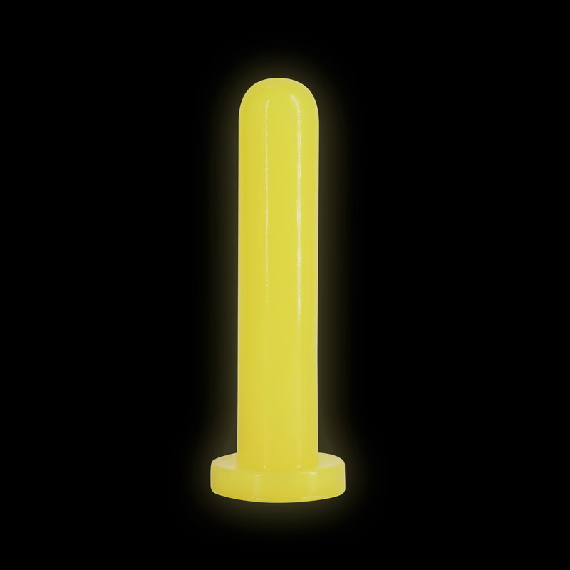 Firefly Thrill yellow glow-in-the-dark large TPE dildo with suction cup base