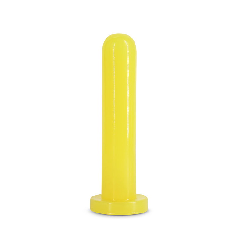 Firefly Thrill yellow glow-in-the-dark large TPE dildo with suction cup base