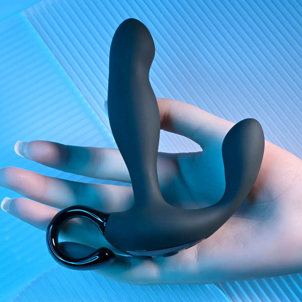 Playboy Pleasure Come Hither silicone prostate massager with angled tip and wireless remote
