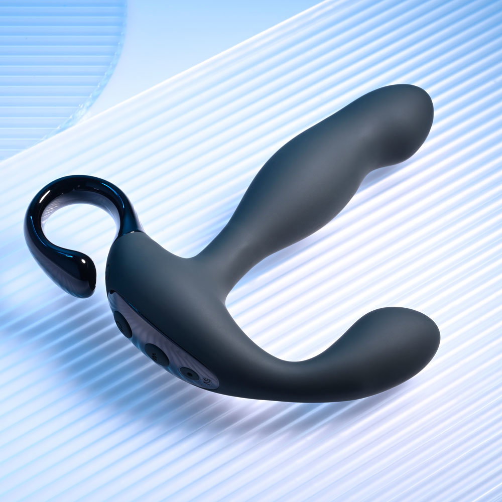 Playboy Pleasure Come Hither silicone prostate massager with angled tip and wireless remote