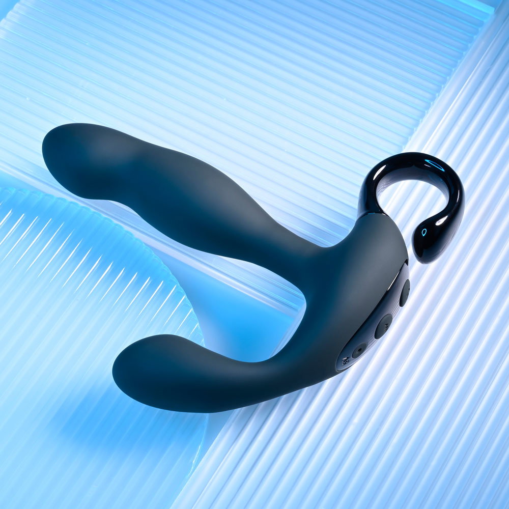 Playboy Pleasure Come Hither silicone prostate massager with angled tip and wireless remote